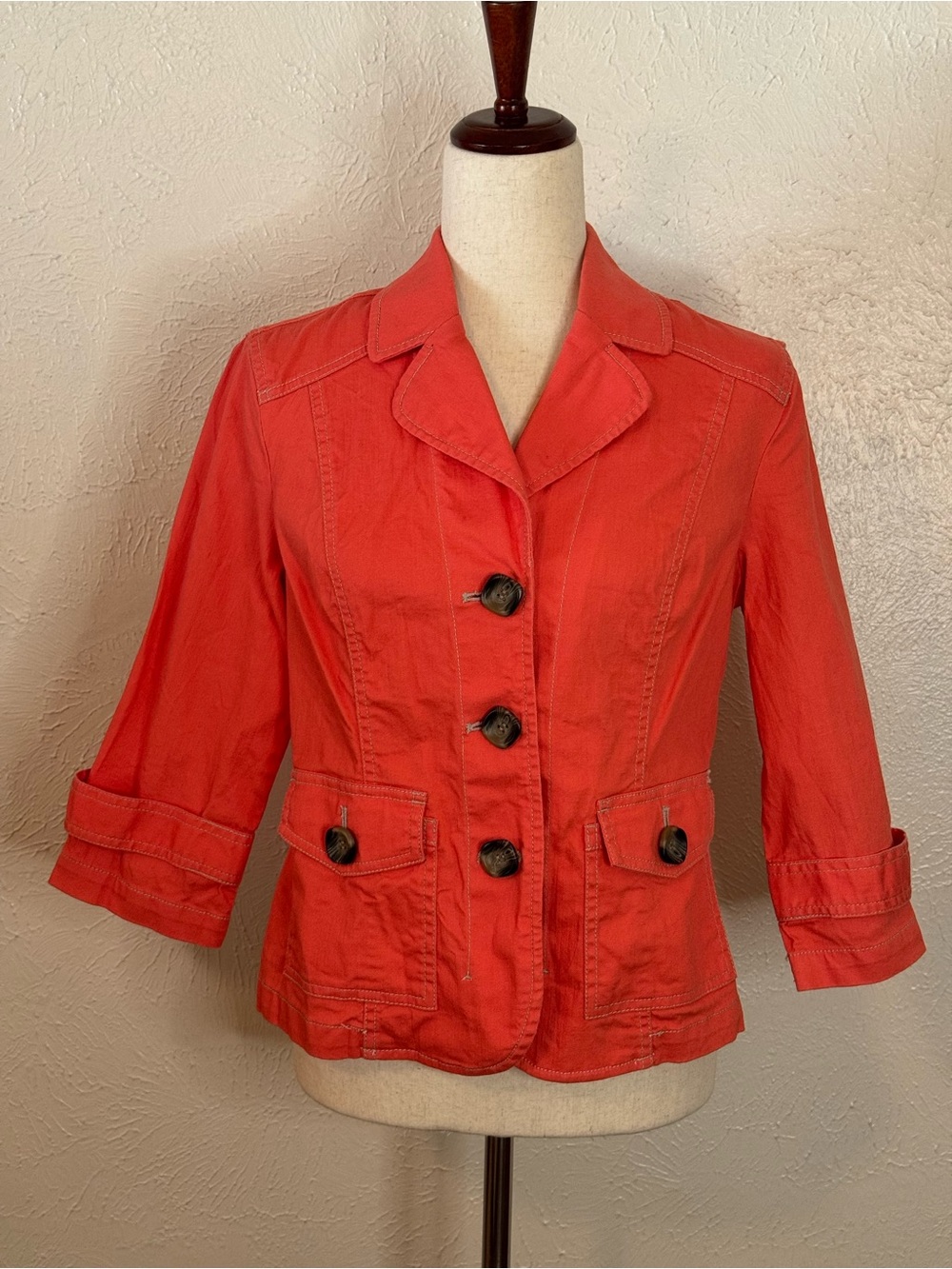 Classic Orange Women's Cotton Blazer Jacket 10P